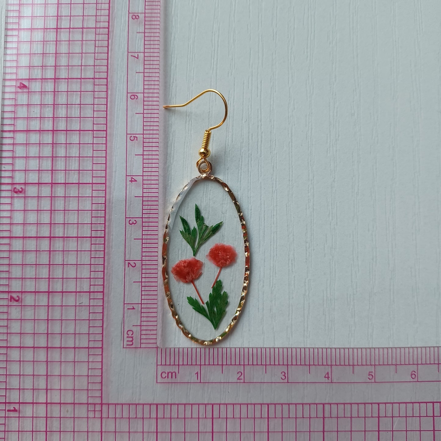 Boucles d’oreilles en résine fleurs séchées #3