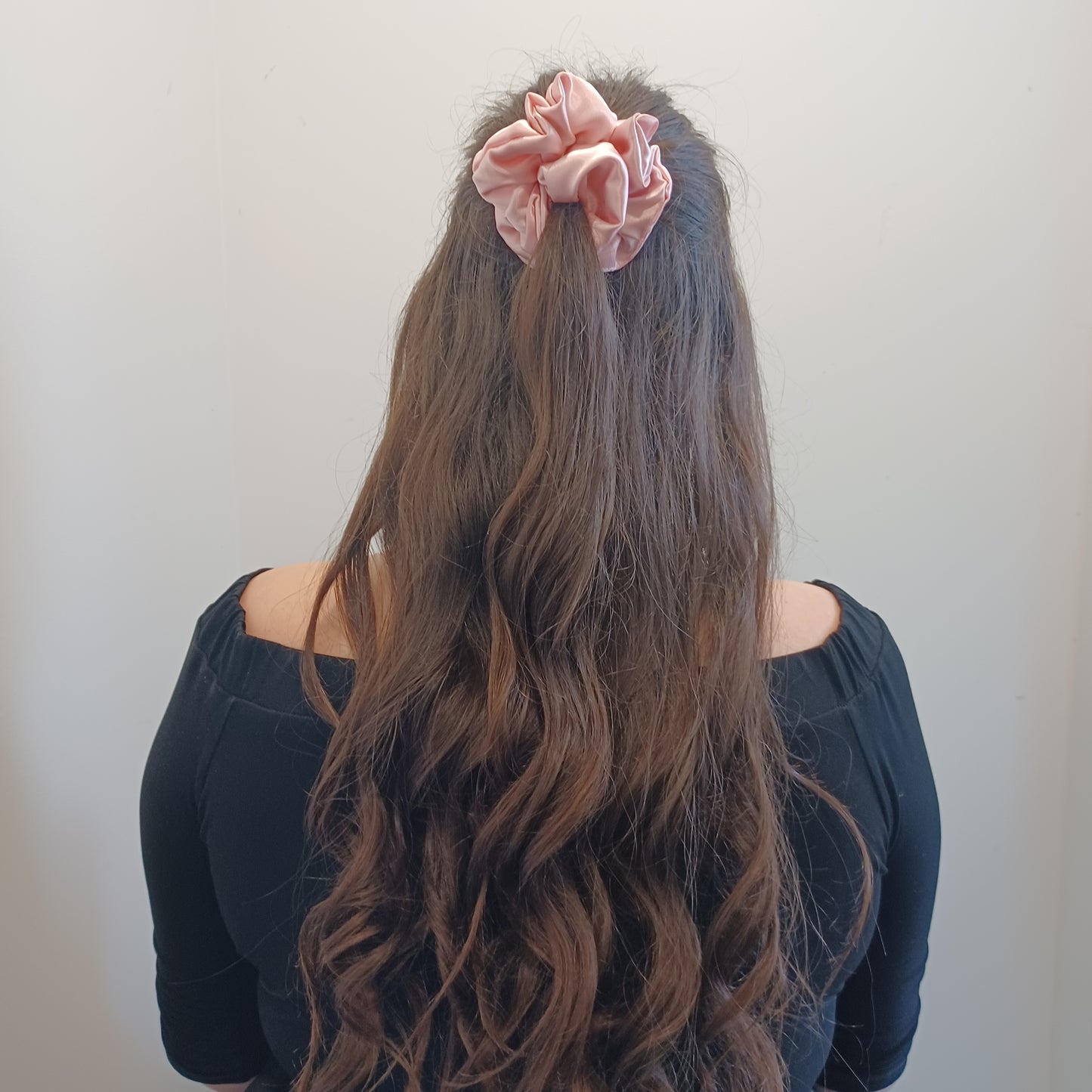 M-Chouchou-Rose satiné/Scrunchie- Satin pink