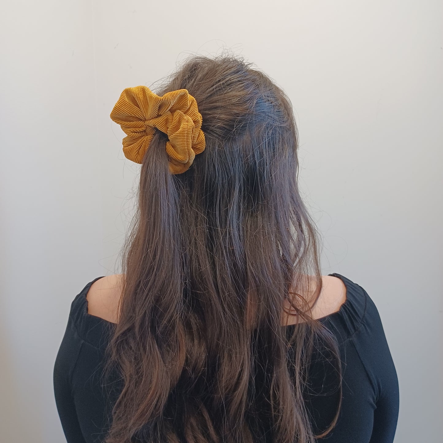 M-Chouchou-Jaune moutarde Dijon/Scrunchie-Dijon mustard yellow