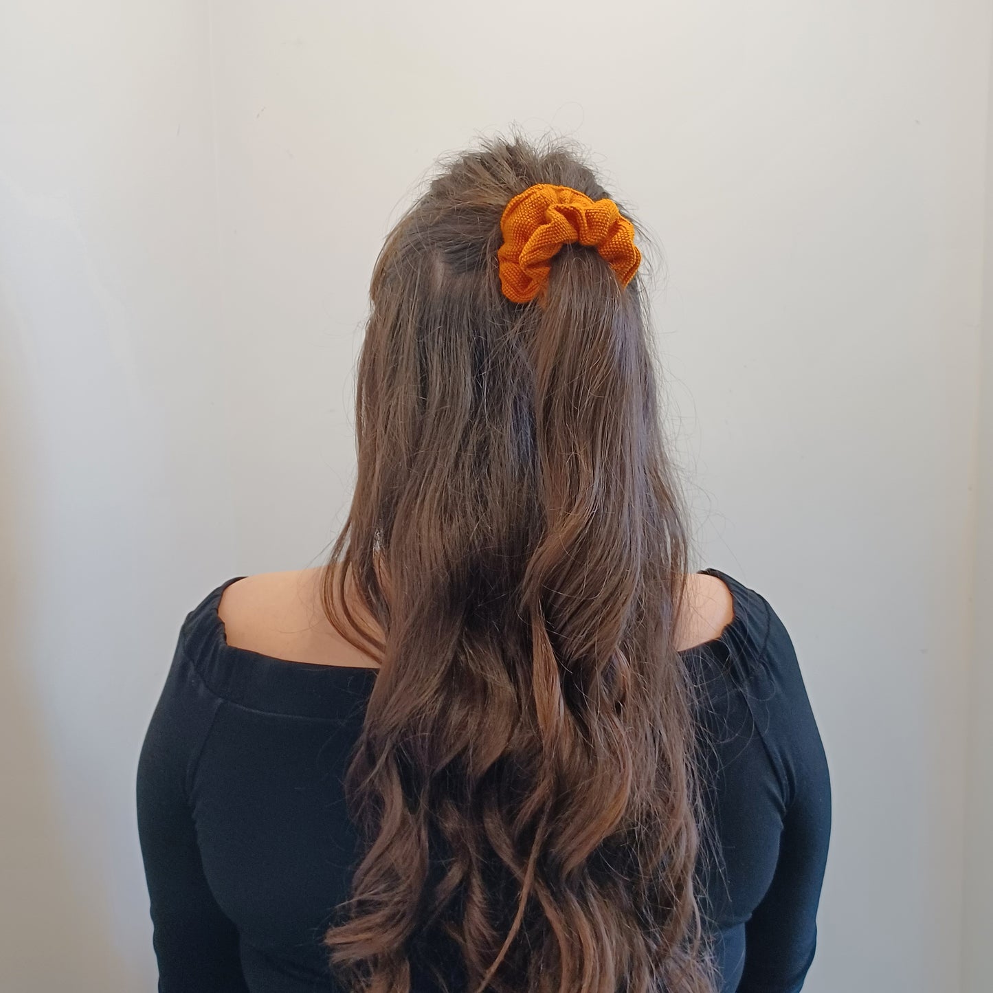 XXS-Chouchou-orange tissé/Scrunchie-woven orange