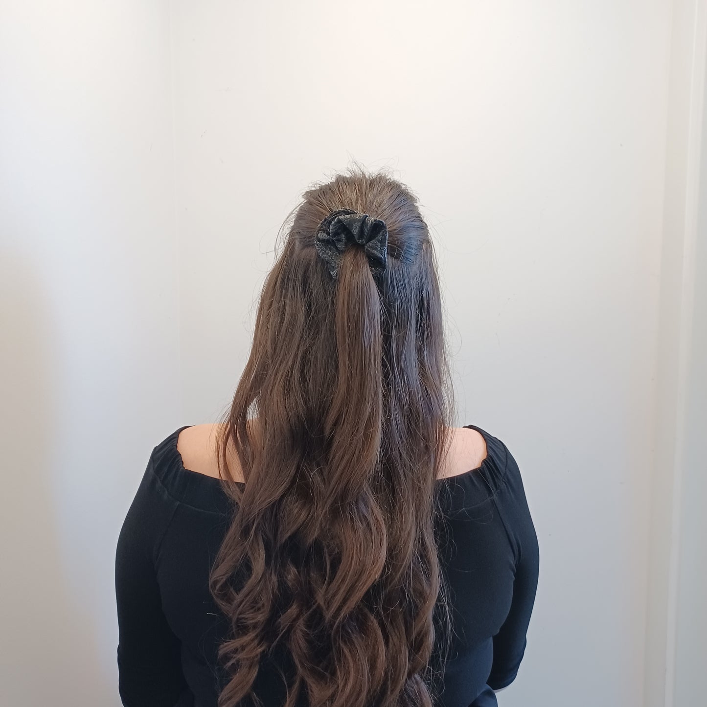 XXS-Chouchou-Noir avec formes brillantes/Scrunchie-Black with shiny form
