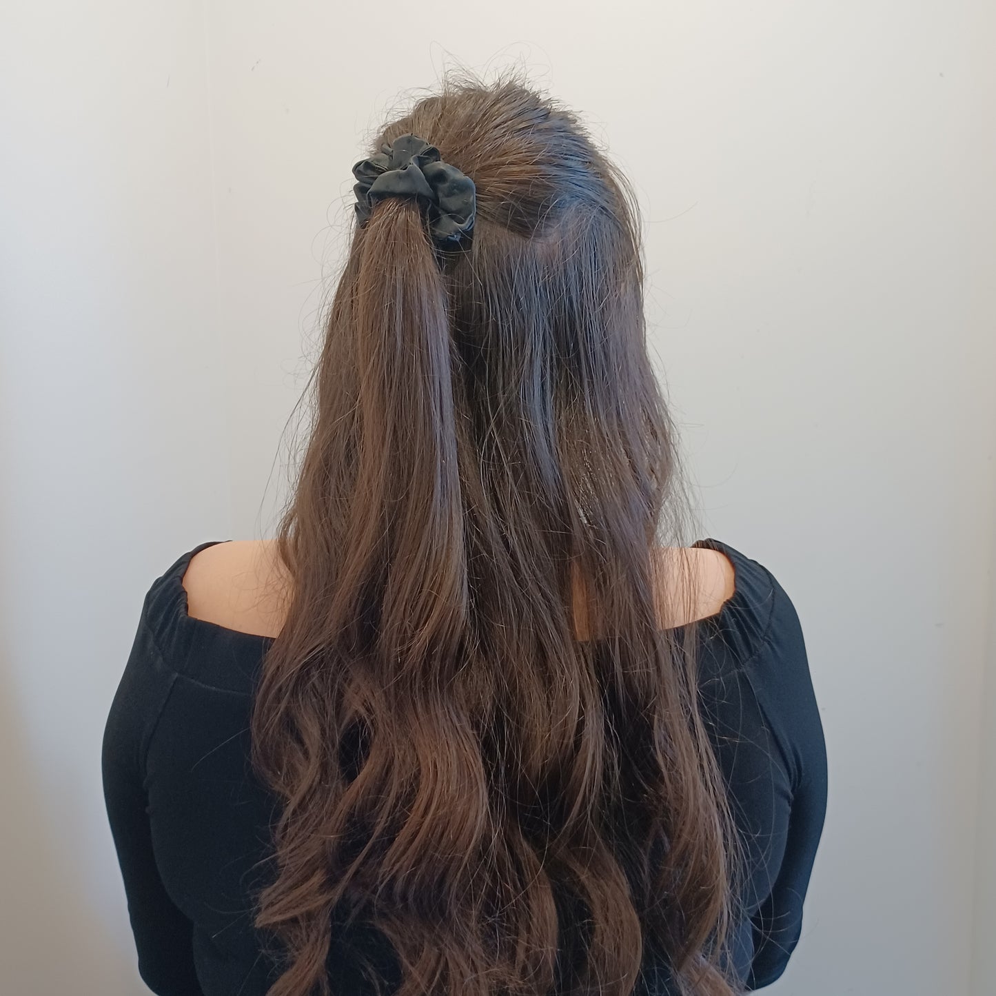 XXS-Chouchou-Noir picoté satiné/XXS-Scrunchie-Satin picot black