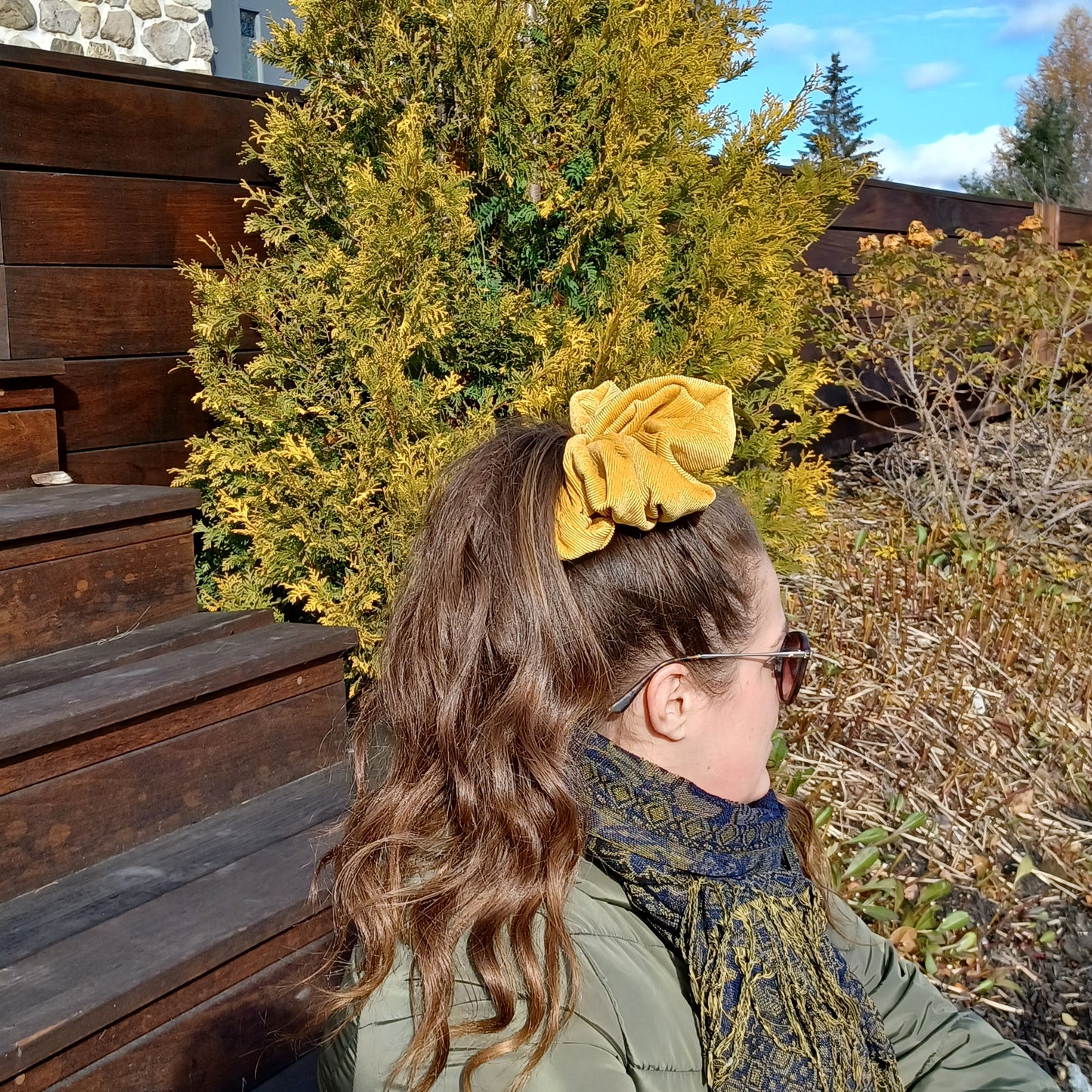 XXL-Chouchou-Jaune moutarde Dijon/Scrunchie-Dijon mustard yellow