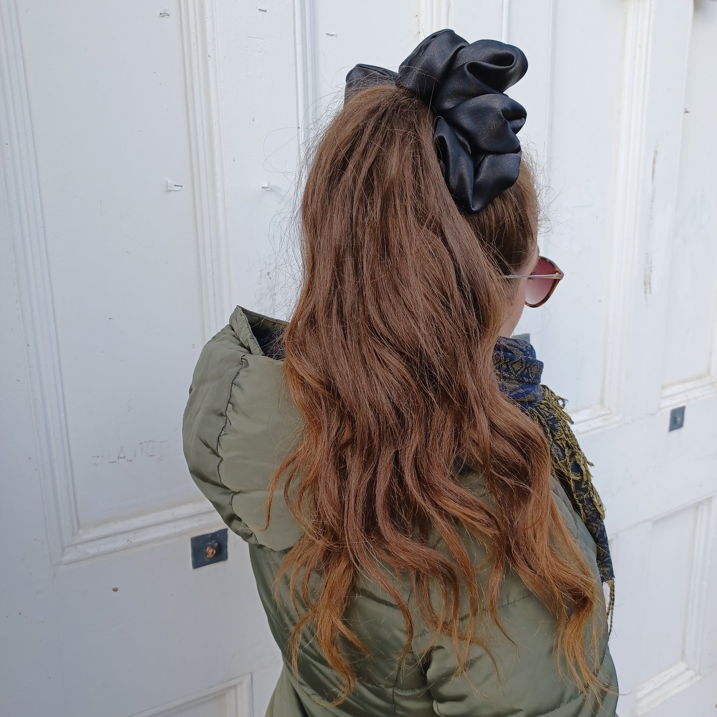 XXL-Chouchou-Noir satiné/Scrunchie-Satin Black