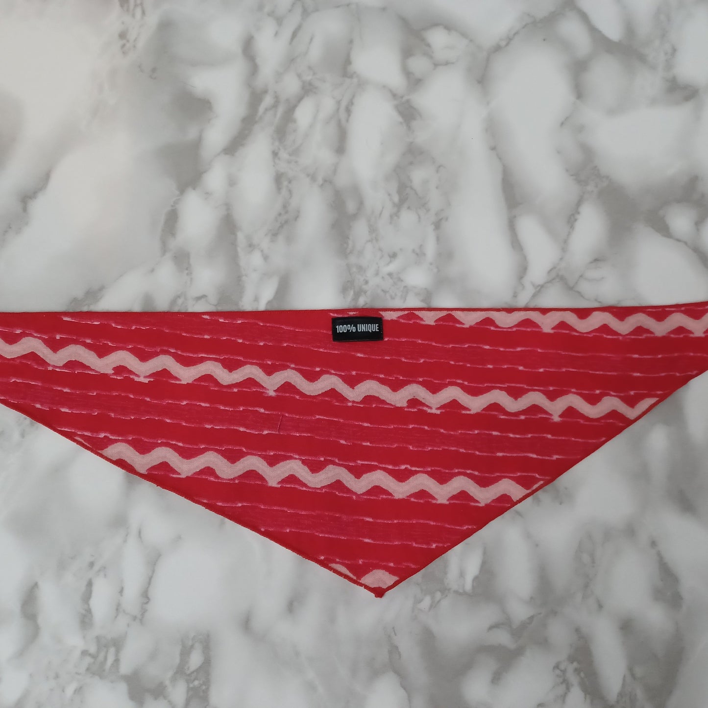 Modèle A- Chat et chien-Foulard rose avec vague rose pâle/Pink bandana with pale pink wave