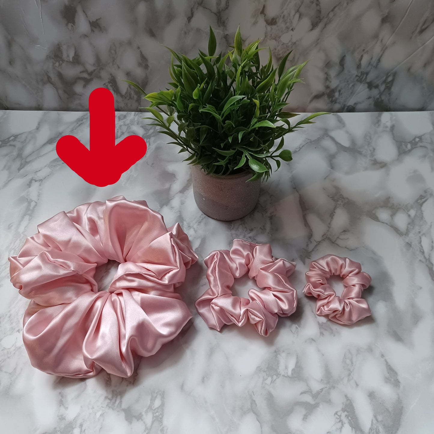 XXL-Chouchou-Rose satiné/Scrunchie- Satin pink