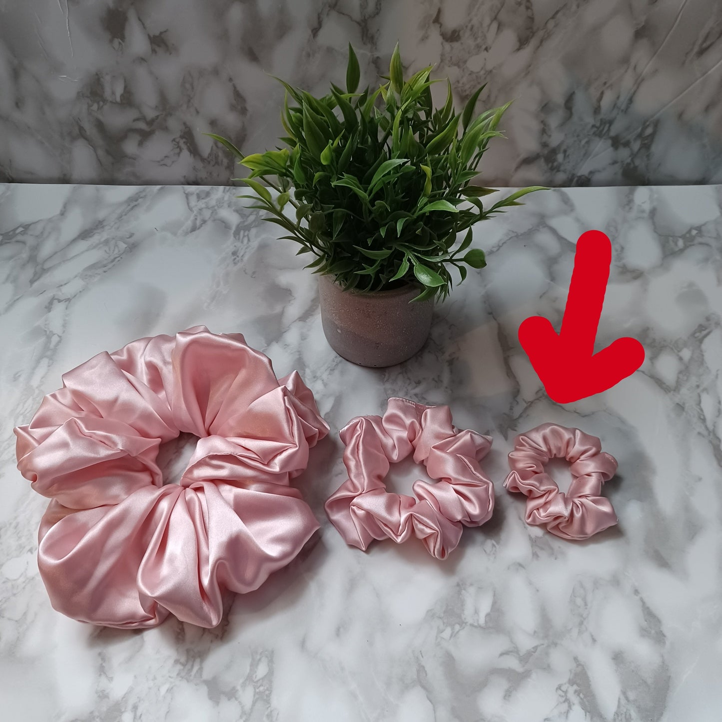 XXS-Chouchou-Rose satiné/Scrunchie- Satin pink