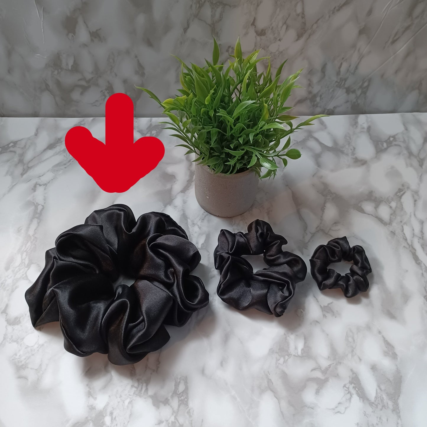 XXL-Chouchou-Noir satiné/Scrunchie-Satin Black