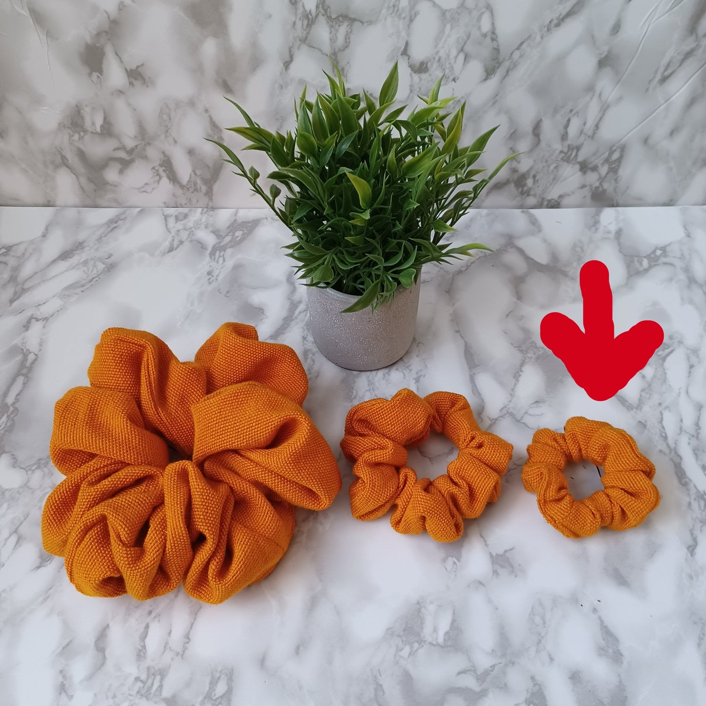 XXS-Chouchou-orange tissé/Scrunchie-woven orange