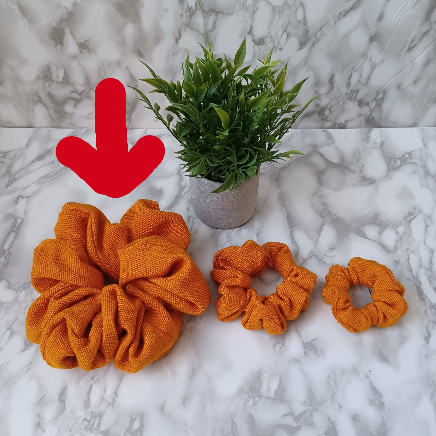 XXL-Chouchou-orange tissé/Scrunchie-woven orange
