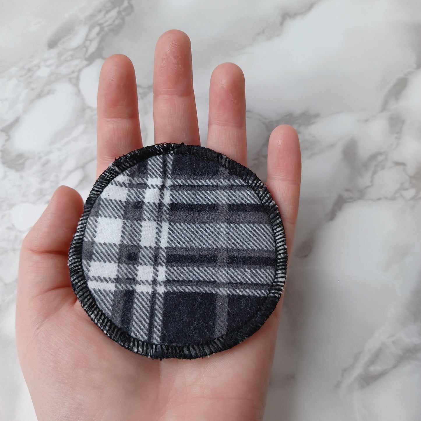 S-Lingettes démaquillantes-Carreauté noir, gris et blanc/S-Makeup remover wipes-black, gray and white checkered