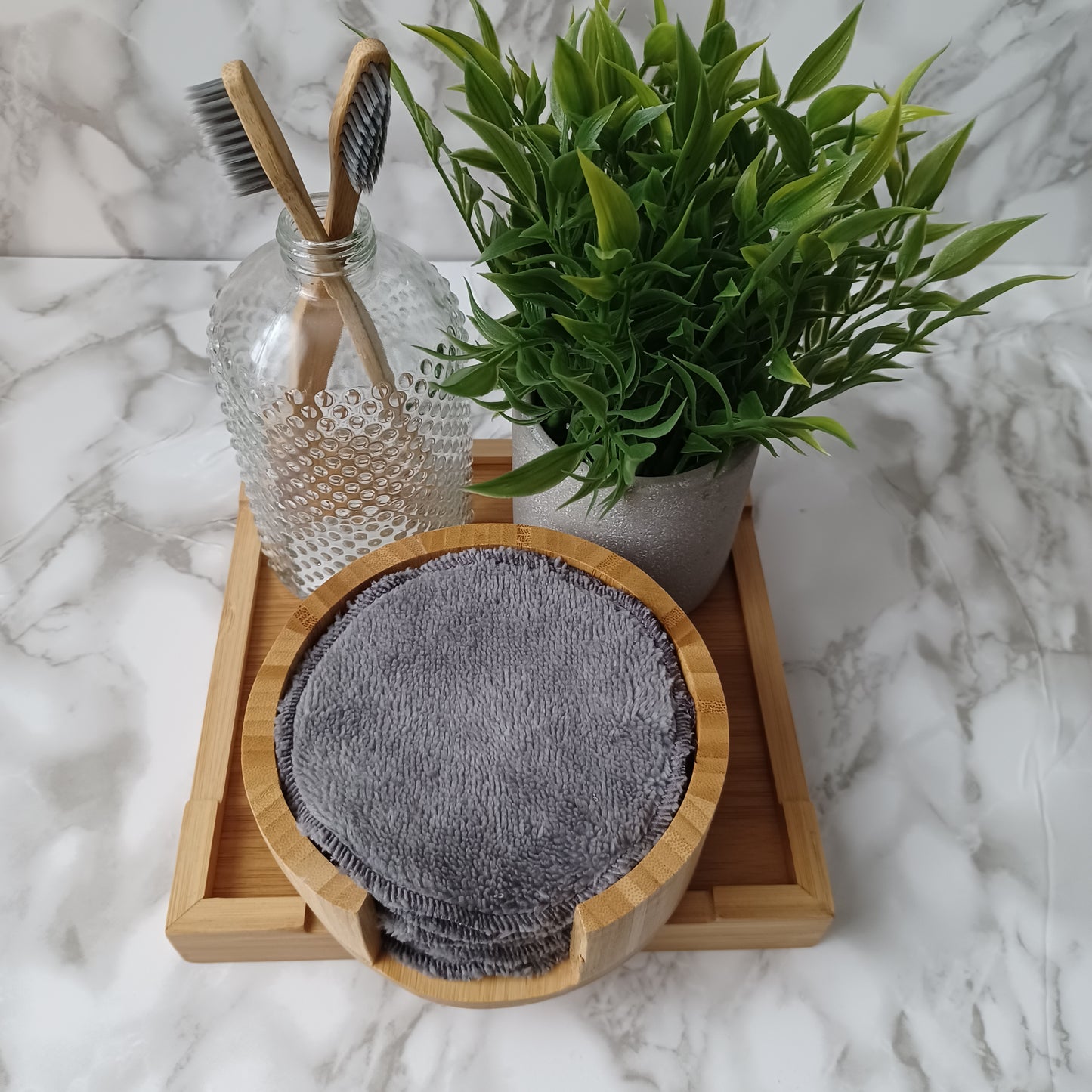 M-Lingettes démaquillantes-Bambou gris/M-Makeup remover wipes-Gray bamboo