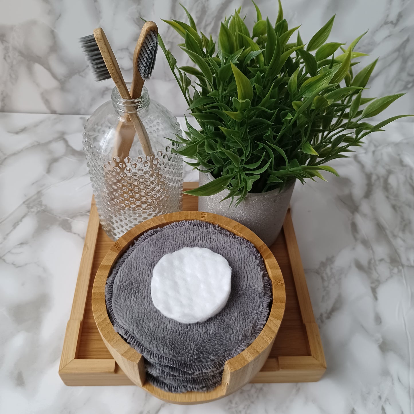 M-Lingettes démaquillantes-Bambou gris/M-Makeup remover wipes-Gray bamboo