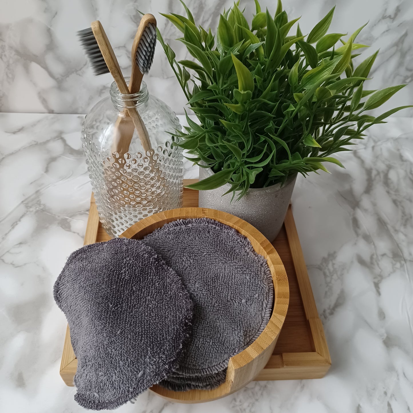 M-Lingettes démaquillantes-Bambou gris/M-Makeup remover wipes-Gray bamboo