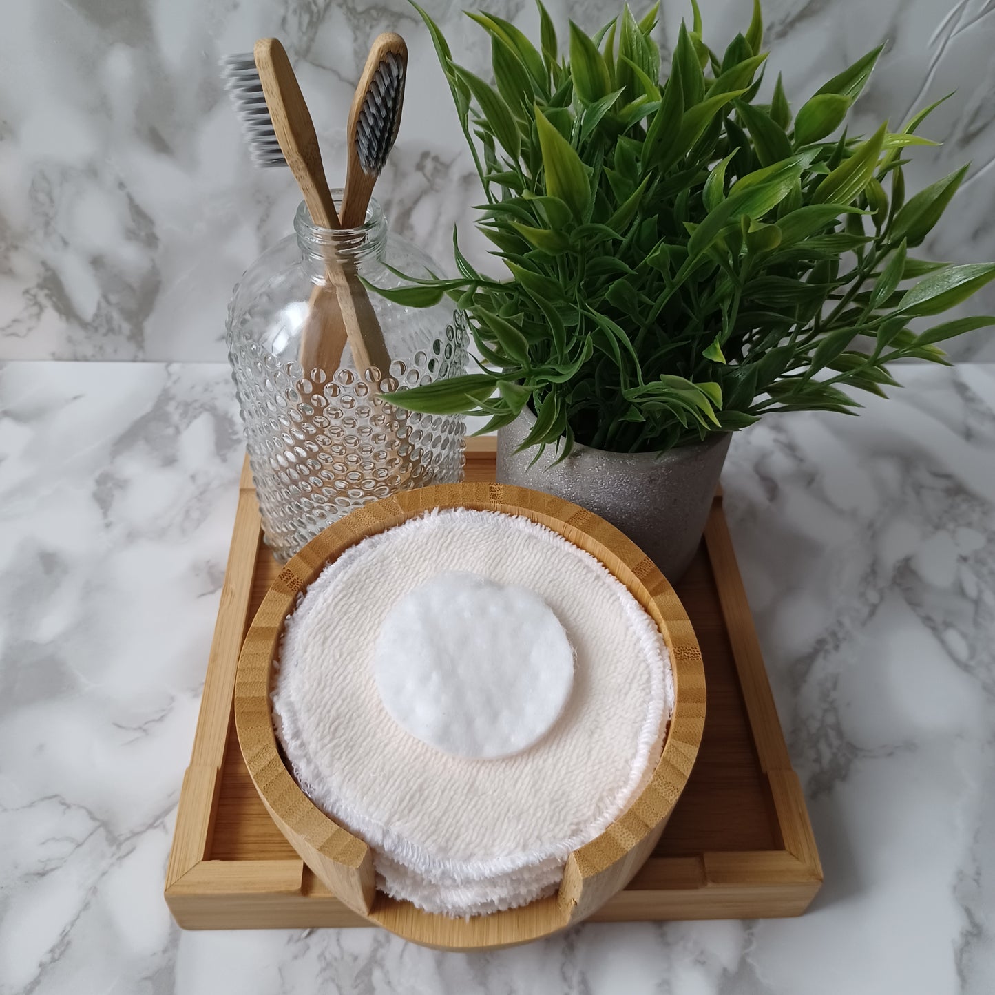 M-Lingettes démaquillantes-Bambou beige/M-Makeup remover wipes-Beige bamboo