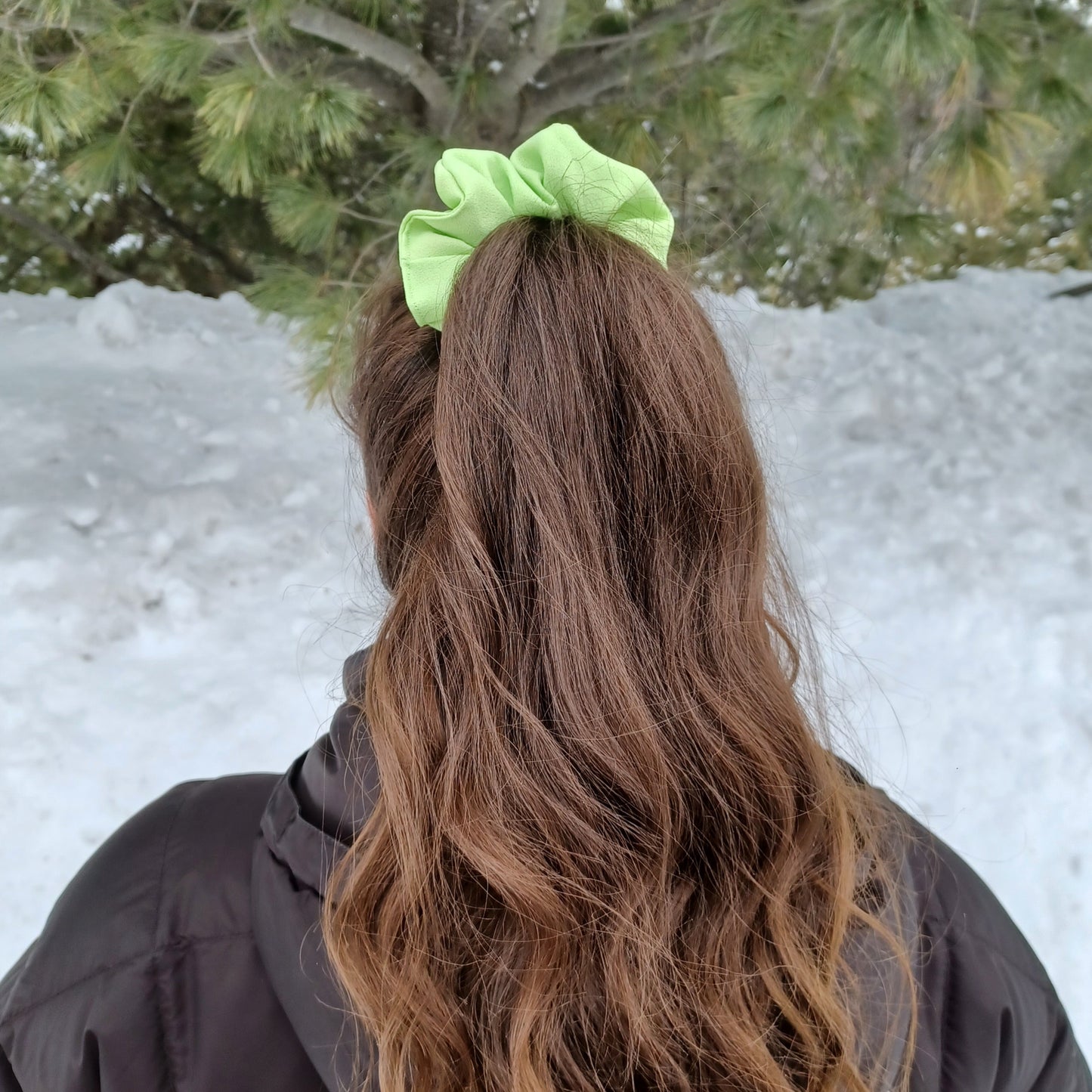 M-Vert pastel fluo/M-Scrunchie-Neon pastel green