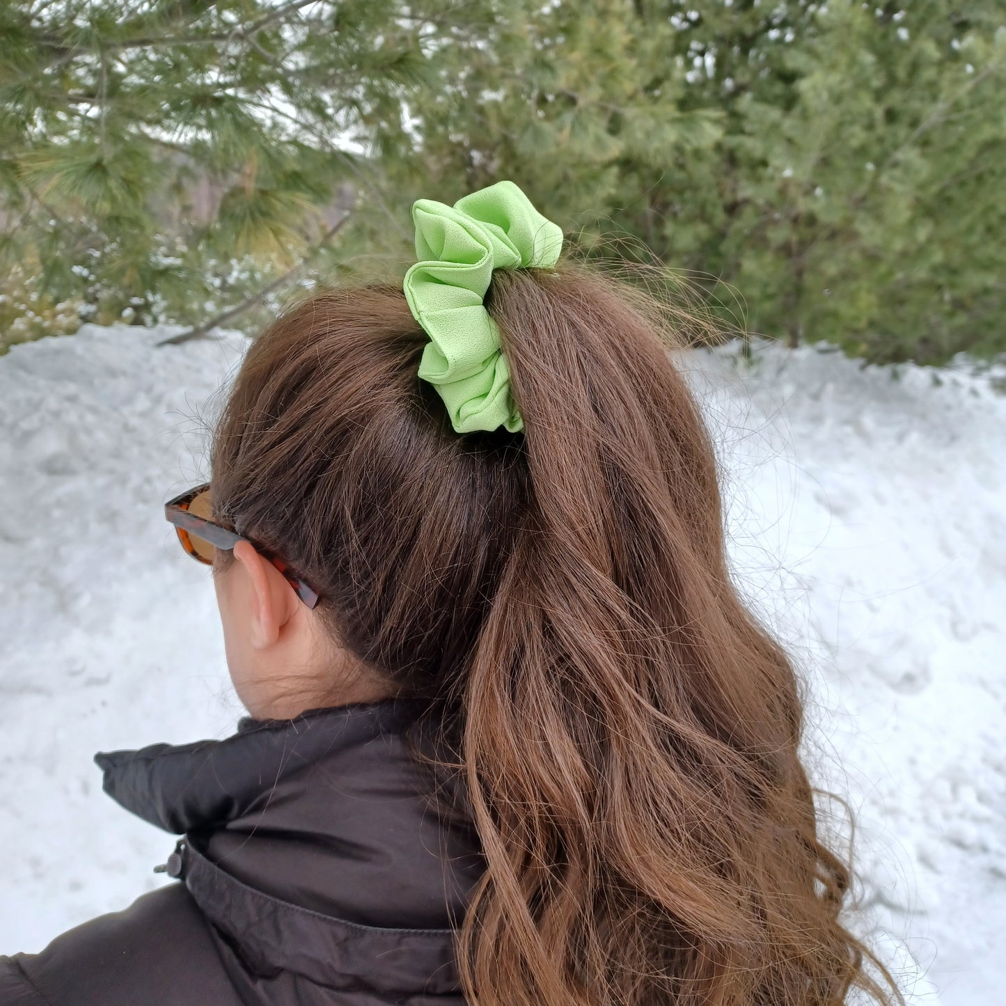 M-Vert pastel fluo/M-Scrunchie-Neon pastel green