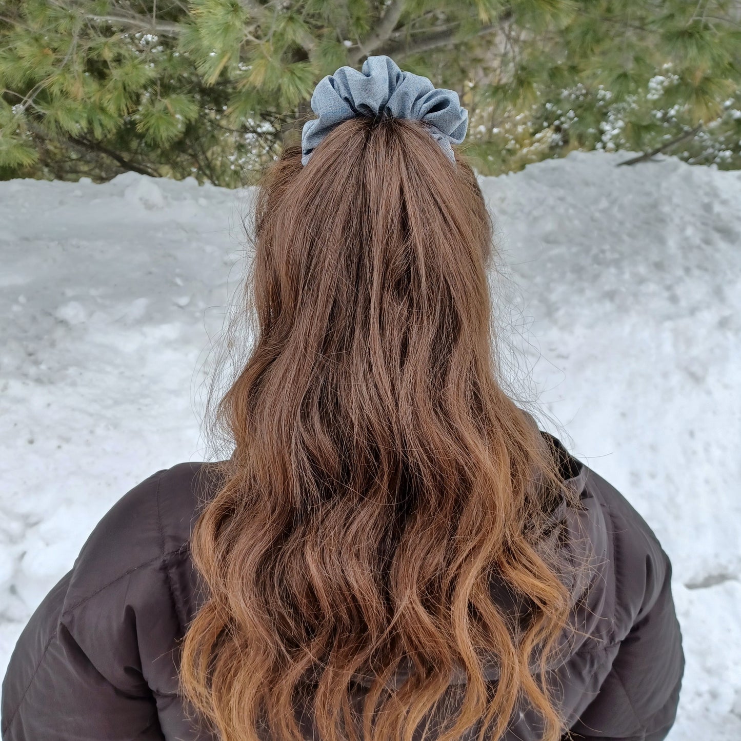 M-Chouchou-Gris-bleu pâle/M-Scrunchie-Pale grey-blue