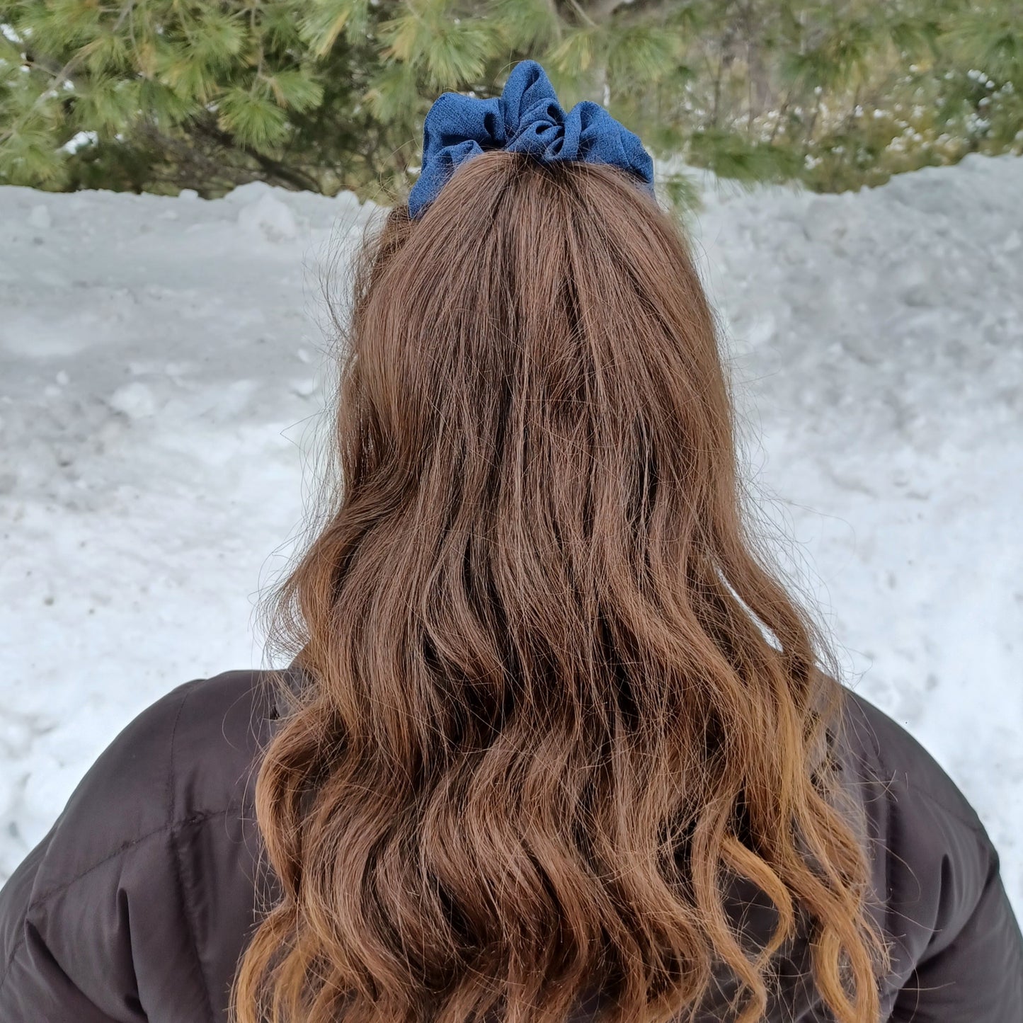 M-Chouchou-Bleu marine/M-Scrunchie-Navy blue