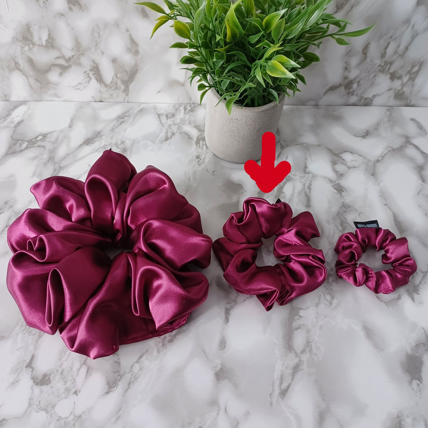 M-Chouchou-Mauve satiné/M-Scrunchie-Purple satin