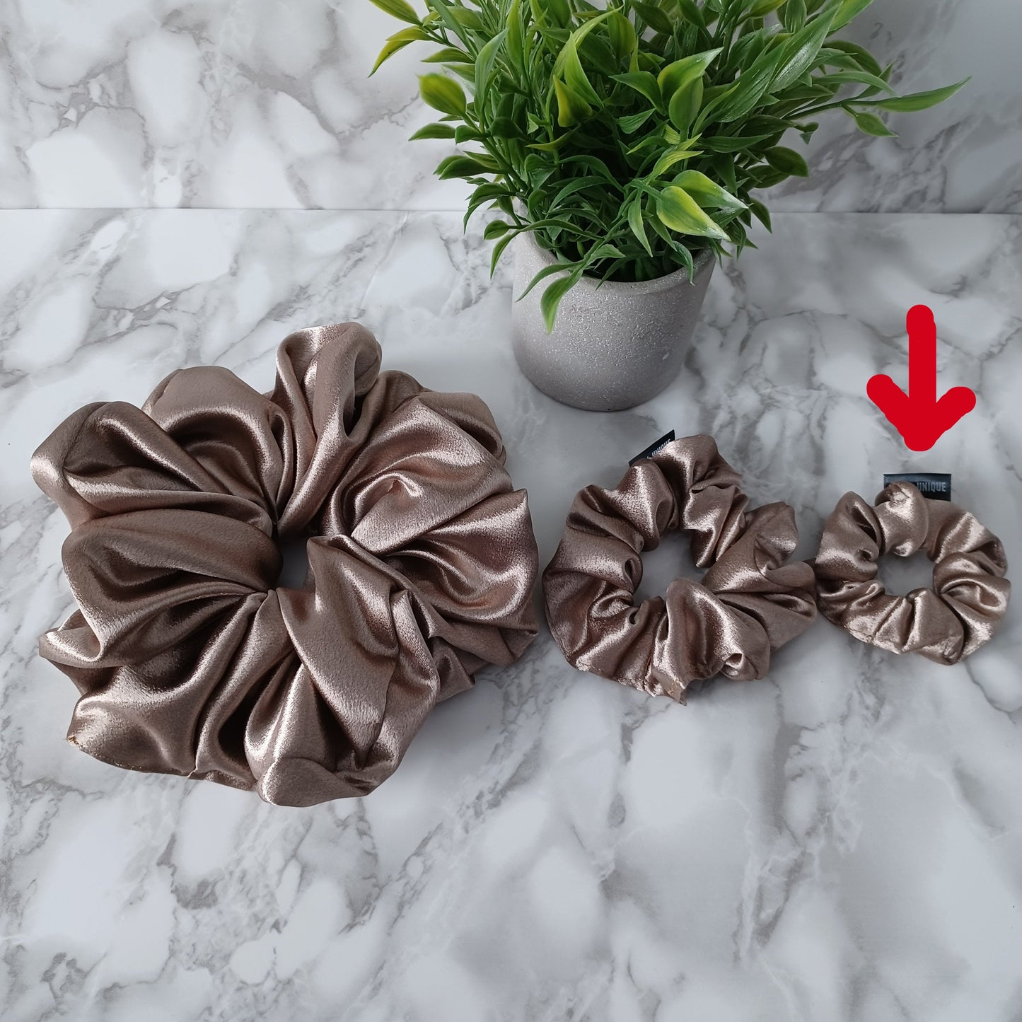XXS-Chouchou-Champagne satiné/XXS-Scrunchie-Champagne satin