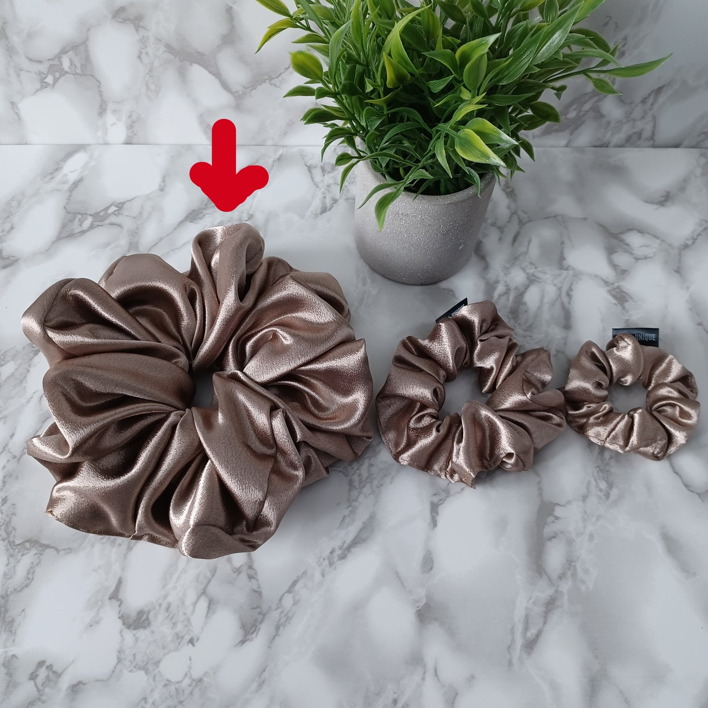 XXL-Chouchou-Champagne satiné/XXL-Scrunchie-Champagne satin