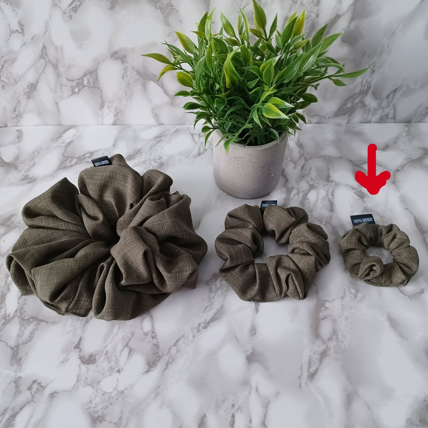 XXS-Vert kaki carreauté pâle/XXS-Scrunchie-Pale checkered khaki green