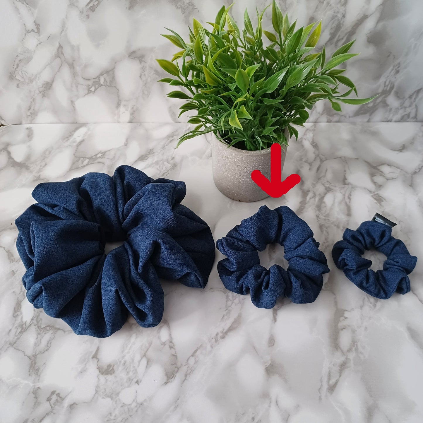M-Chouchou-Bleu marine/M-Scrunchie-Navy blue