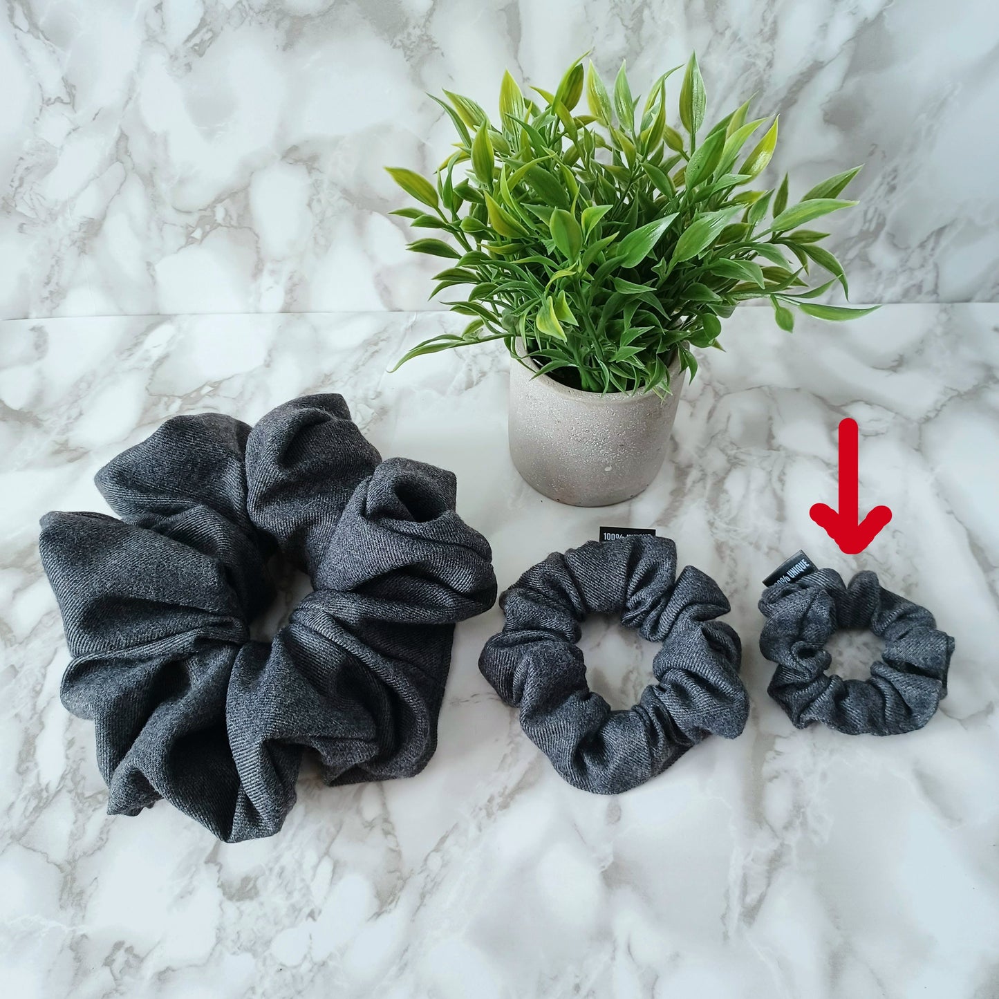 XXS-Chouchou-Gris foncé épais/XXS-Scrunchie-Thick dark gray