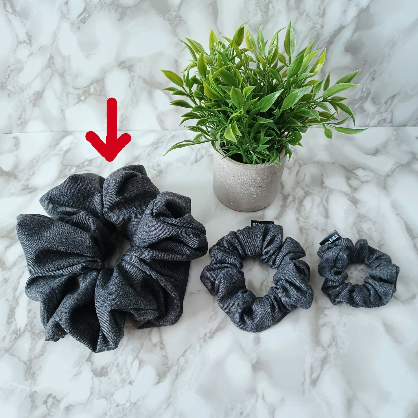 XXL-Chouchou-Gris foncé épais/XXL-Scrunchie-Thick dark gray
