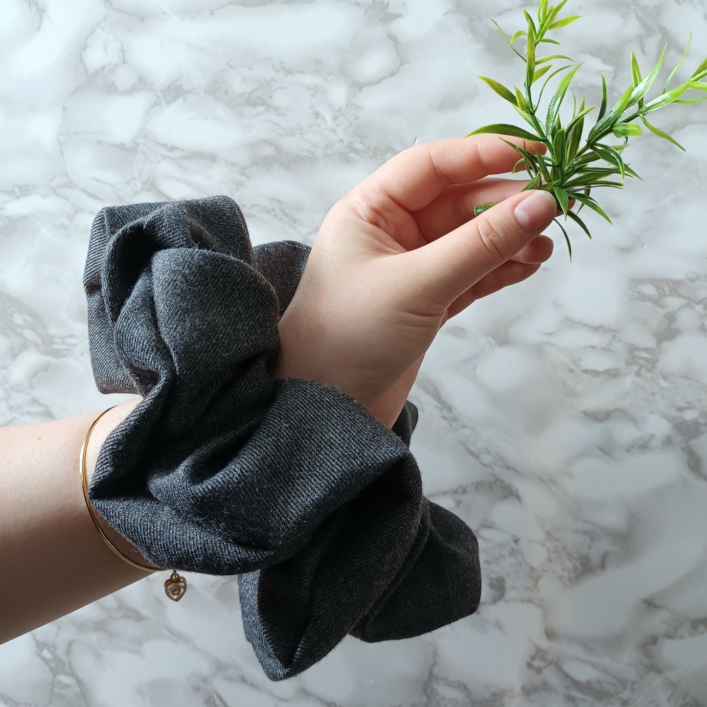 XXL-Chouchou-Gris foncé épais/XXL-Scrunchie-Thick dark gray