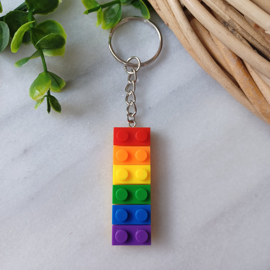 Porte-clés Lego arc-en-ciel/ Rainbow Lego keychain
