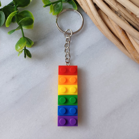 Porte-clés Lego arc-en-ciel/ Rainbow Lego keychain