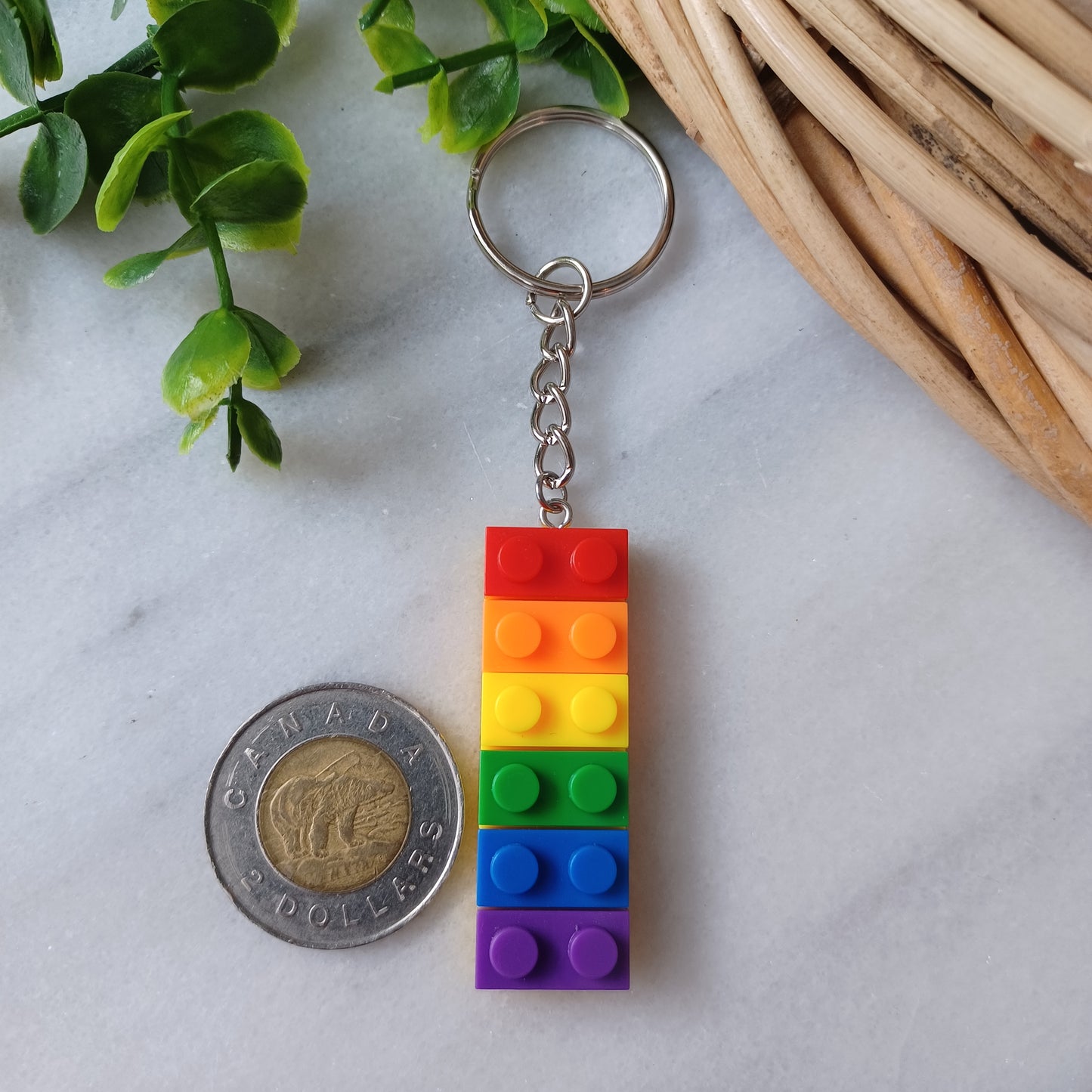 Porte-clés Lego arc-en-ciel/ Rainbow Lego keychain