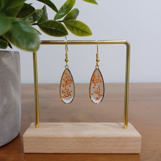 Boucles d’oreilles en résine fleurs séchées #12