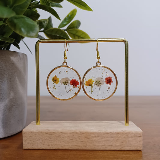 Boucles d’oreilles en résine fleurs séchées #11