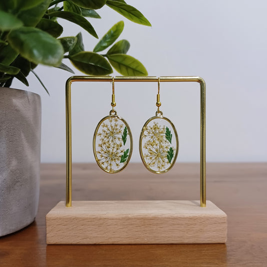 Boucles d’oreilles en résine fleurs séchées #18