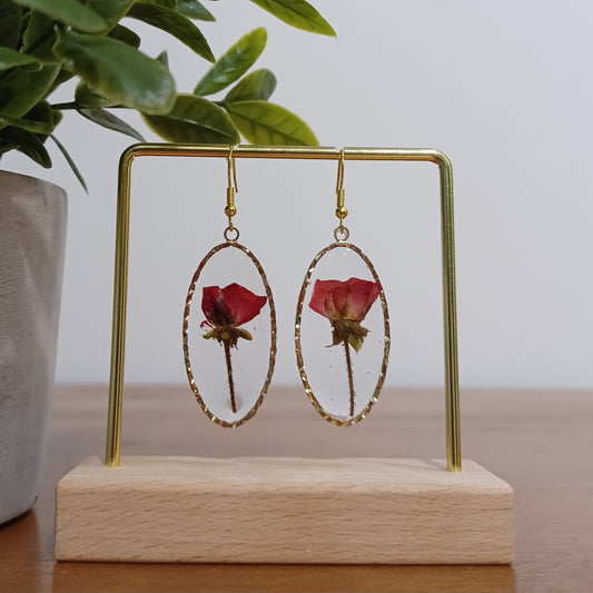 Boucles d’oreilles en résine fleurs séchées #9