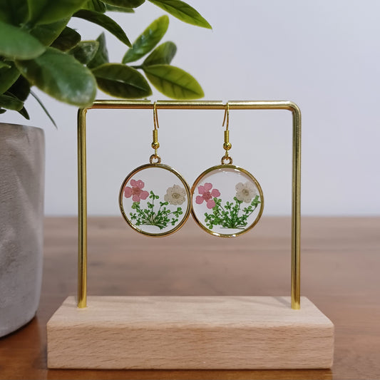 Boucles d’oreilles en résine fleurs séchées #8