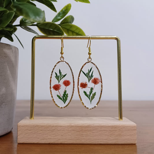 Boucles d’oreilles en résine fleurs séchées #3