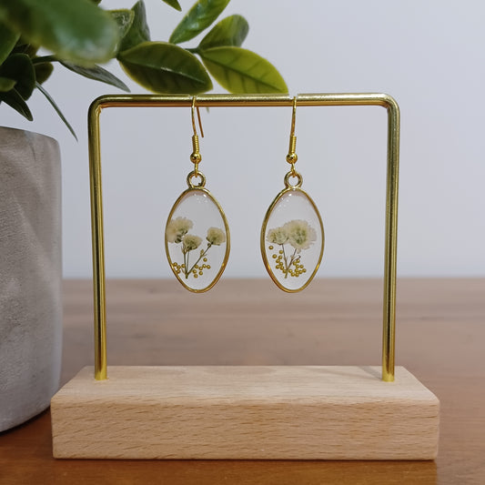 Boucles d’oreilles en résine fleurs séchées #2