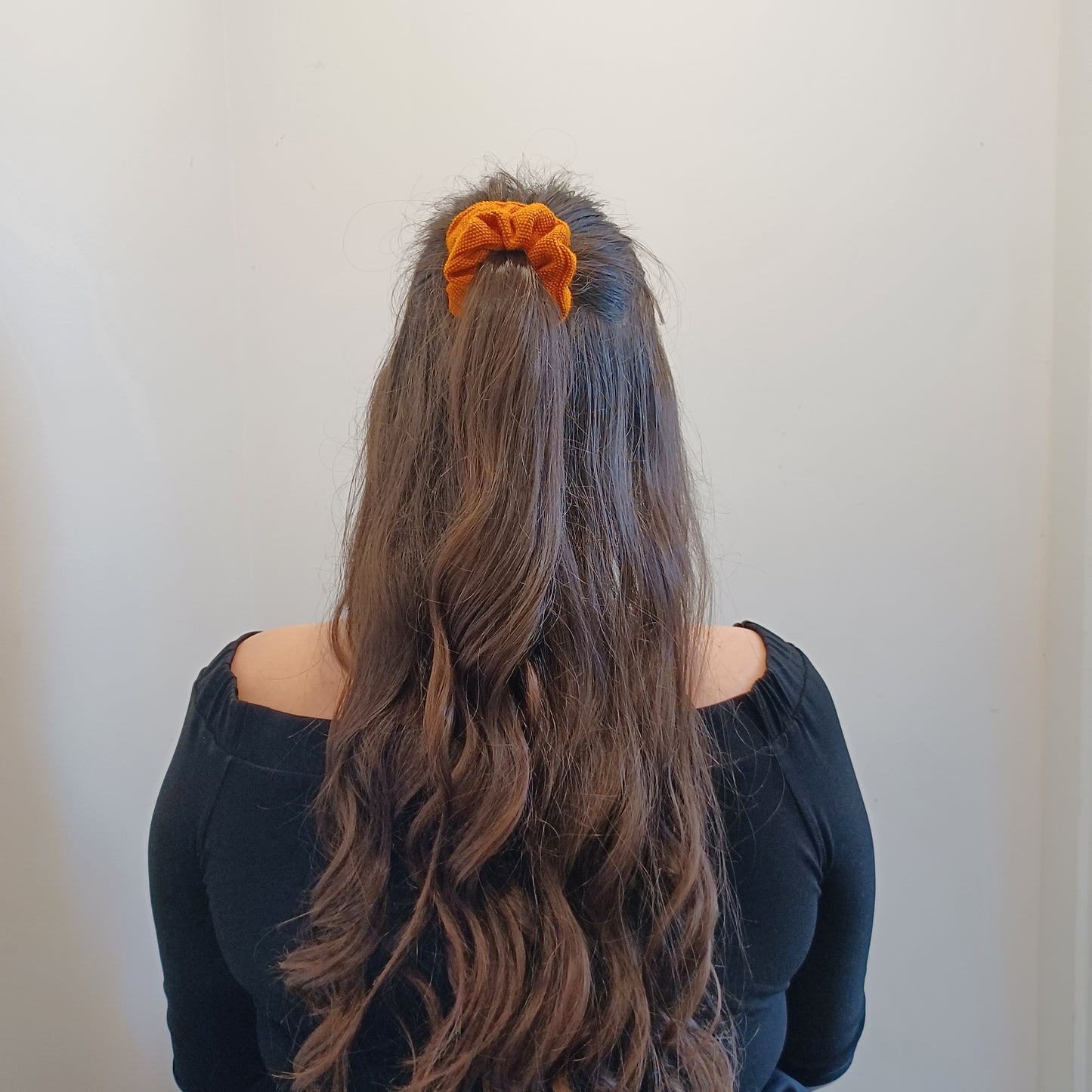 XXS-Chouchou-orange tissé/Scrunchie-woven orange
