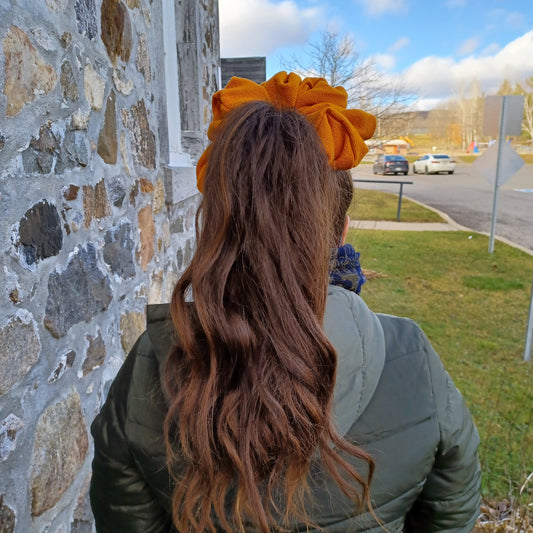 XXL-Chouchou-orange tissé/Scrunchie-woven orange