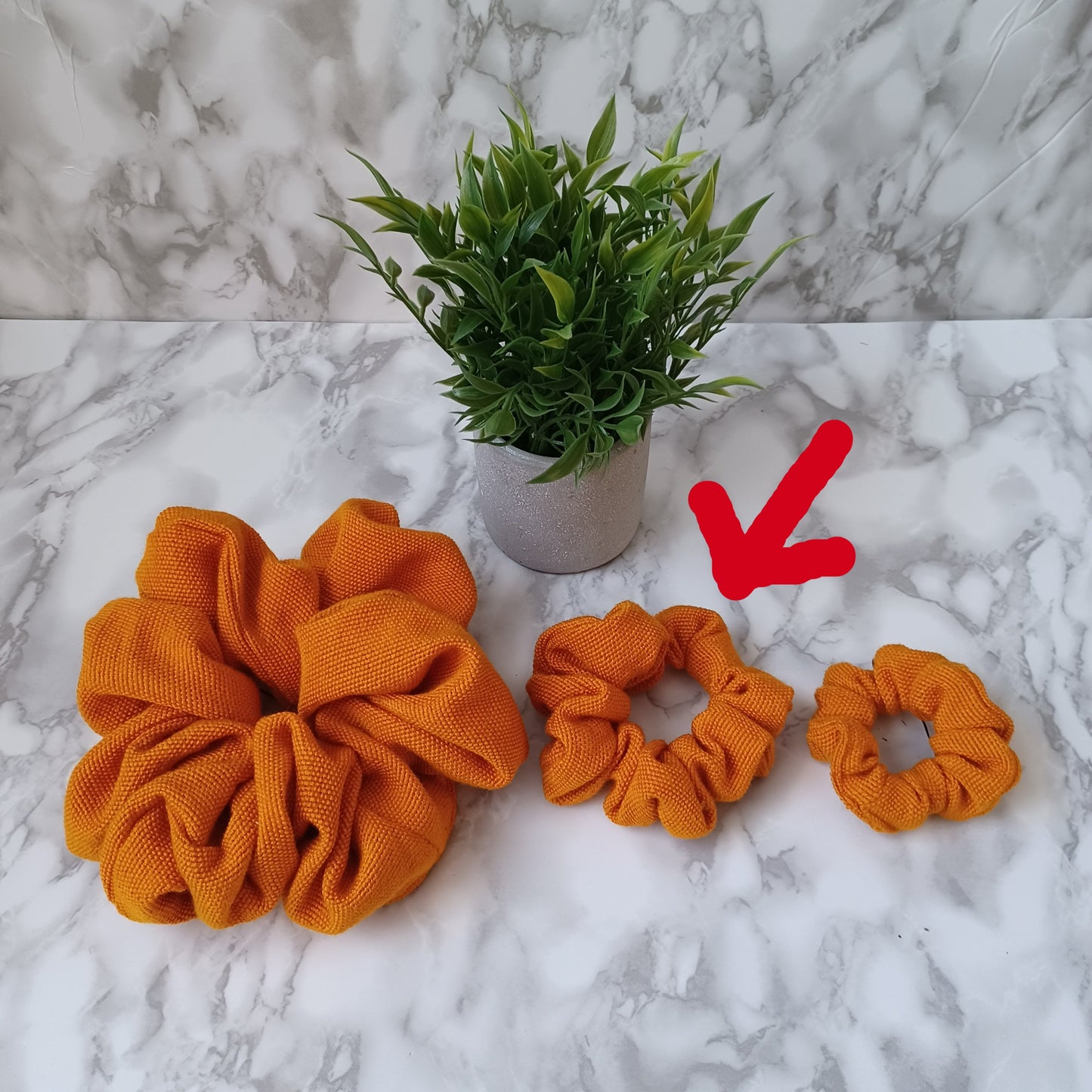 M-Chouchou-orange tissé/Scrunchie-woven orange