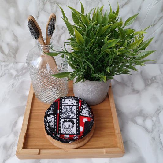 S-Lingettes démaquillantes-Betty Boop noirs et rouges /S-Makeup remover wipes-Betty Boop black