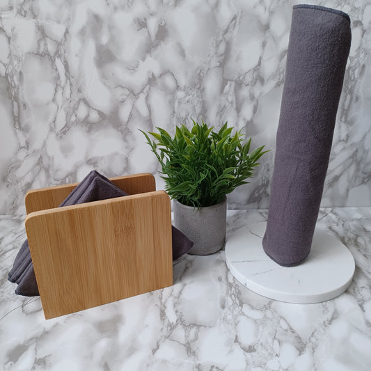 Serviettes de table et Essuie-tout-Gris moyen/Napkins and Paperless towels-Medium Gray