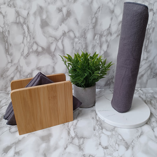 Serviettes de table et Essuie-tout-Gris moyen/Napkins and Paperless towels-Medium Gray