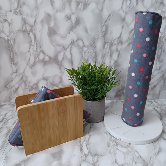 Serviettes de table et Essuie-tout-Gris moyen avec picots colorés/Napkins and Paperless towels-Medium Gray with colored pins