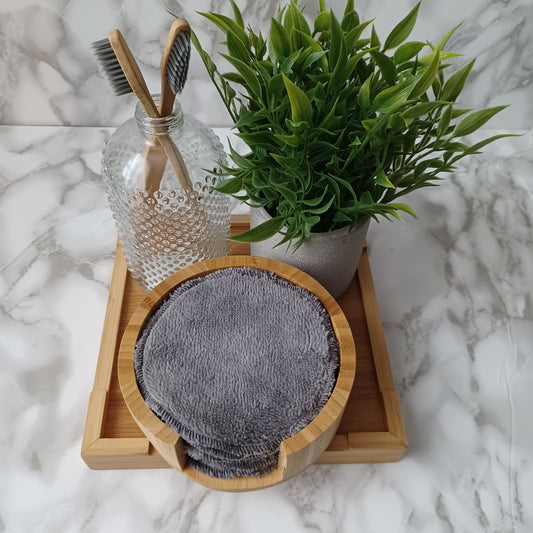 M-Lingettes démaquillantes-Bambou gris/M-Makeup remover wipes-Gray bamboo