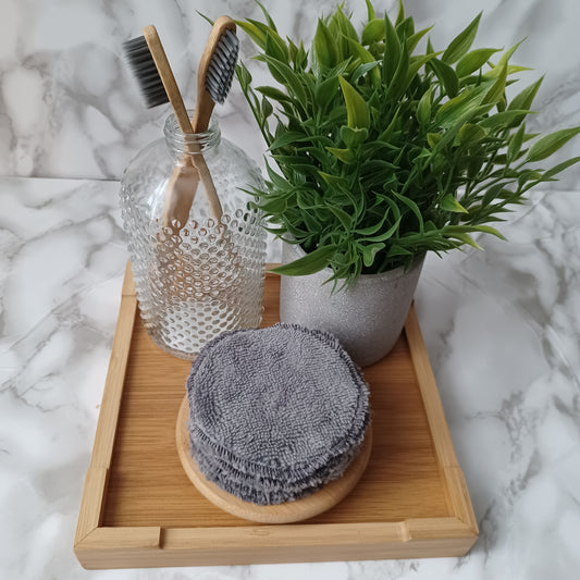 S-Lingettes démaquillantes-Bambou gris/S-Makeup remover wipes-Gray bamboo